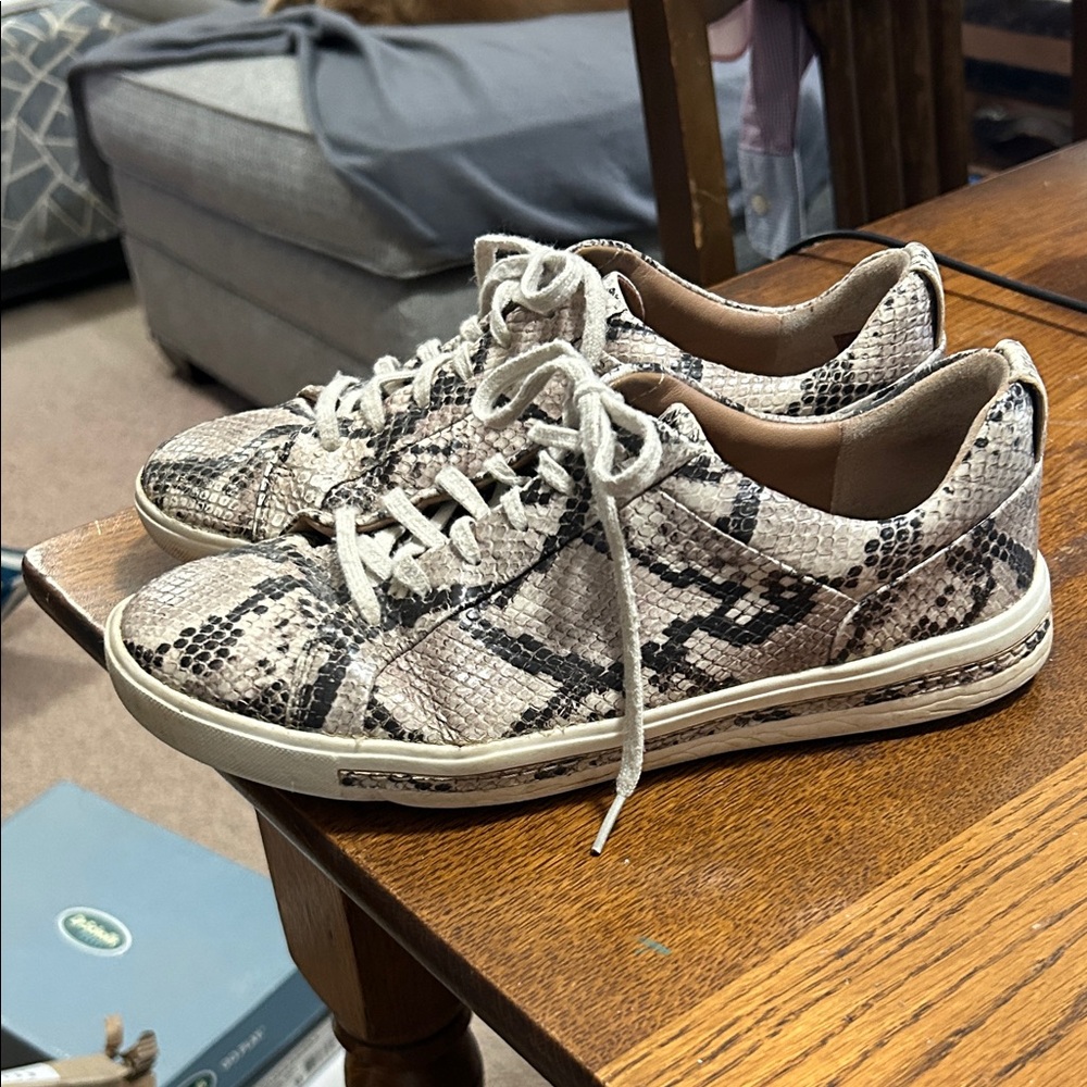 Clarks Women's Snakeskin Pattern Sneakers